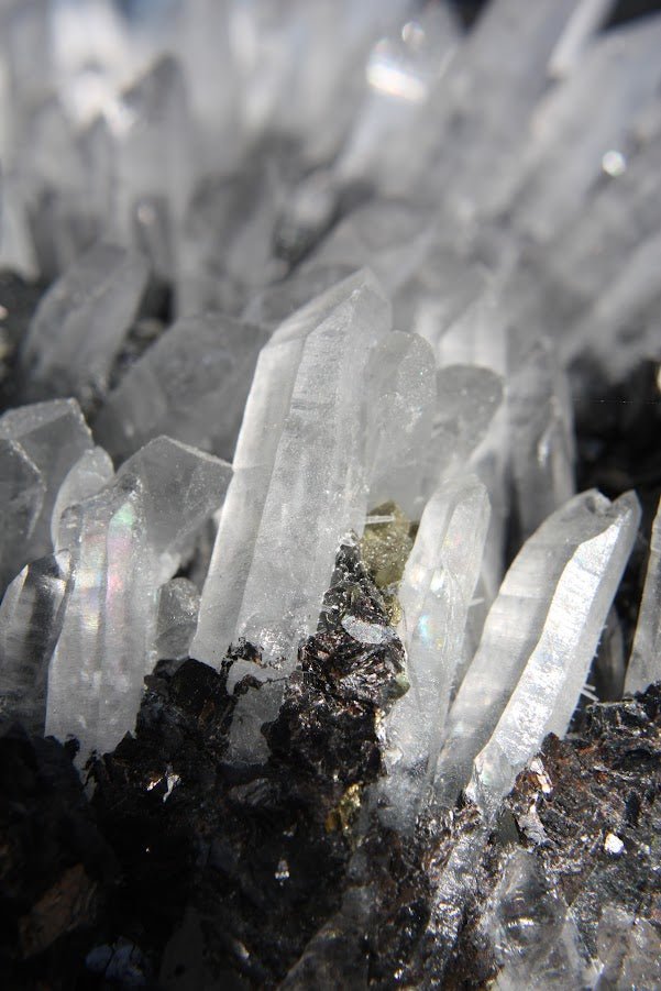 Quartz and Pyrite on Sphalerite – Krushkov Dolming, Madan, Bulgaria