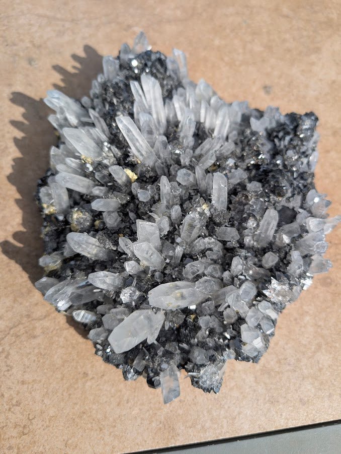 Quartz and Pyrite on Sphalerite – Krushkov Dolming, Madan, Bulgaria