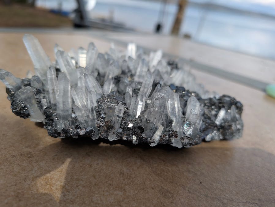 Quartz and Pyrite on Sphalerite – Krushkov Dolming, Madan, Bulgaria