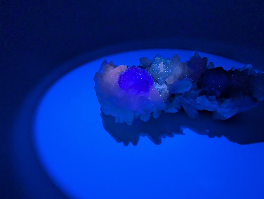 Shangbao Fluorite with Quartz – UV Reactive Collector’s Specimen