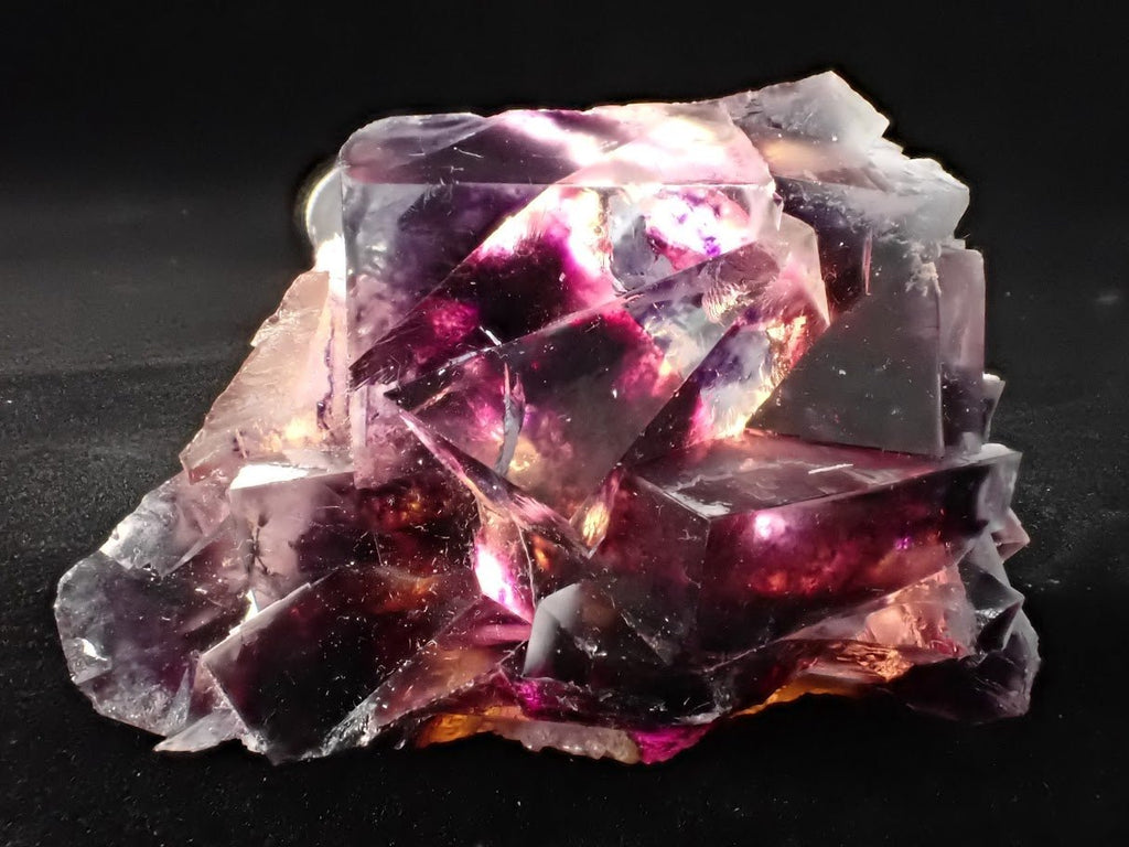 Yindu Fluorite with Deep Violet Cubes and UV Fluorescence – Yindu Mine, Inner Mongolia, China