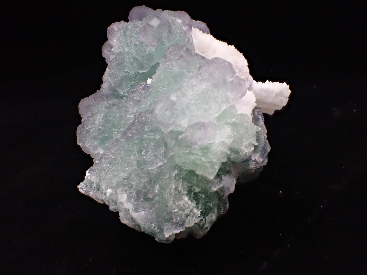 Zhejiang Green-Purple Fluorite with Calcite – Multi-Generation Octahedral Growth
