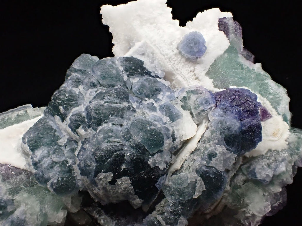 Zhejiang Green-Purple Fluorite with Calcite – Multi-Generation Octahedral Growth