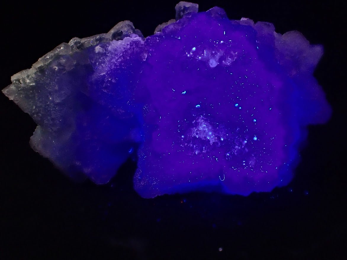 Zhejiang Green-Purple Fluorite with Calcite – Multi-Generation Octahedral Growth