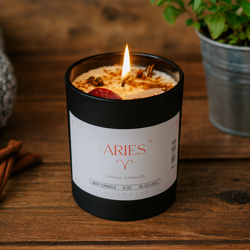 Crystal Zodiac Candle